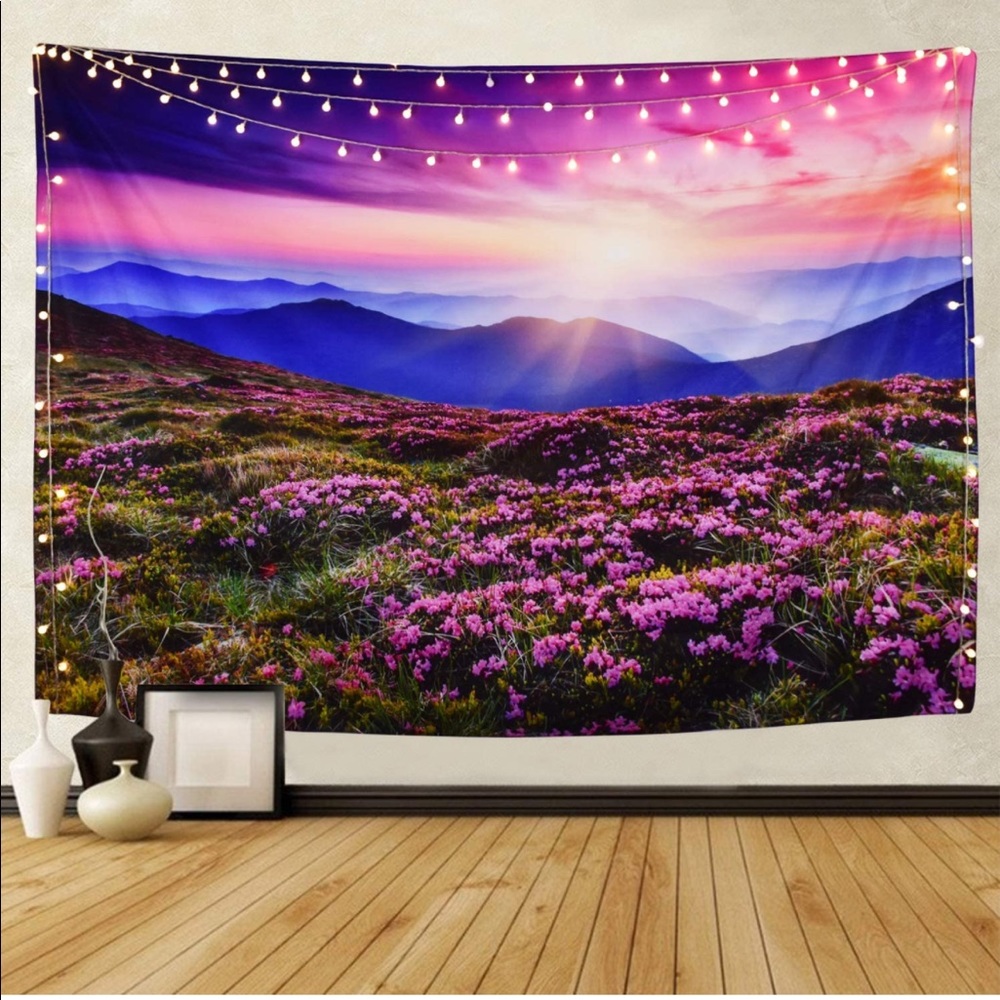 Tapestry Wall Hanging  Lavender Sunshine Landscape